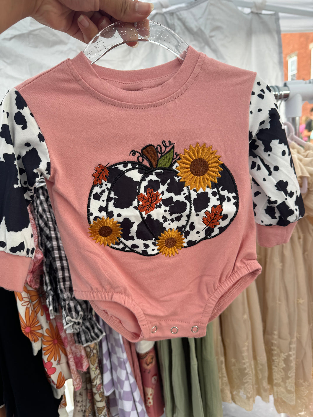 Pumpkin Cow Bubble Romper