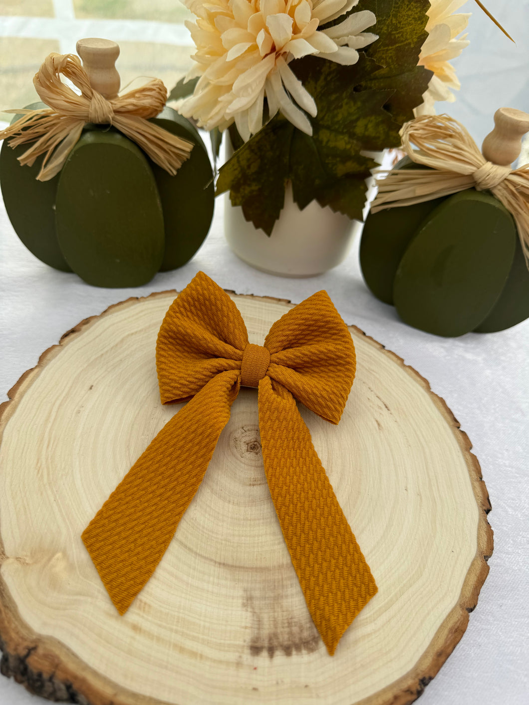 Mustard Sailor Bow (clip or on nylon in notes at checkout)