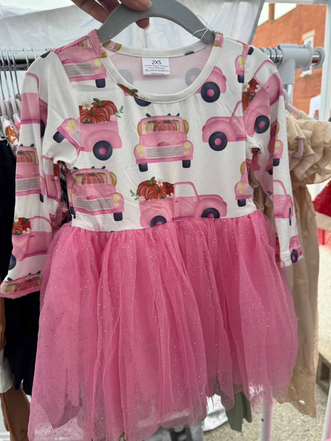 Pink Pumpkin Truck Dress